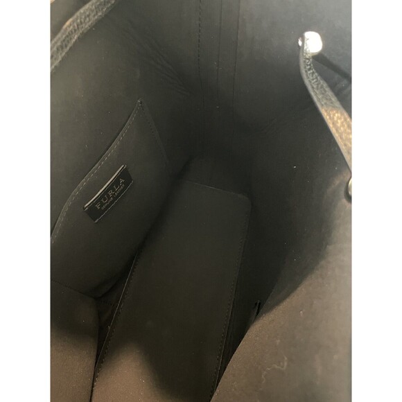 🖤 FURLA Black Leather Bucket Tote Handbag – Excellent Condition - Picture 14 of 14